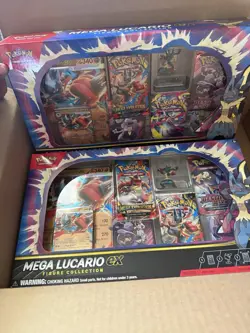 LOT OF 2!! Pokemon TCG Mega Lucario EX Premium Figure Collection Sealed IN HAND! - Image 1