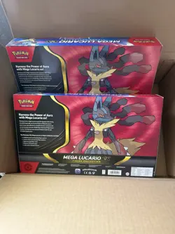 LOT OF 2!! Pokemon TCG Mega Lucario EX Premium Figure Collection Sealed IN HAND! - Image 2