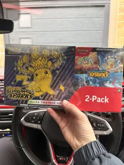 Pokemon TCG Surging Sparks Costco 2 Pack ETB & Booster Bundle Sealed - In Hand - Image 1