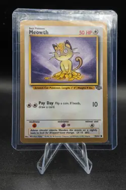 Meowth Gold Border Jungle 1999 Pokemon Card Fruit Roll-Ups Promo 56/64 MP+ LP- - Image 5