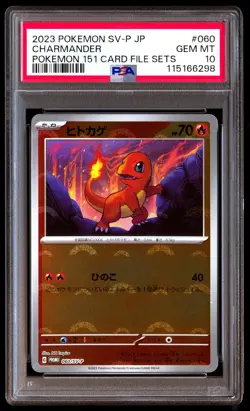 PSA 10 Charmander 060 Pokemon SV P Promo Japanese 2023 151 Card File Sets - Image 1