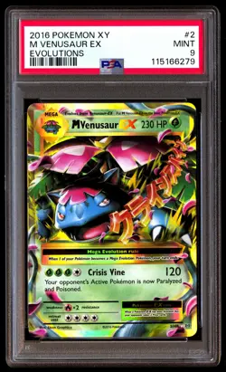 PSA 9 M Venusaur EX 2 Pokemon XY Evolutions 2016 - Image 1