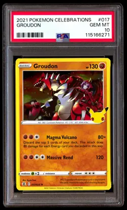 PSA 10 Groudon 017 Pokemon Celebrations 2021 - Image 1