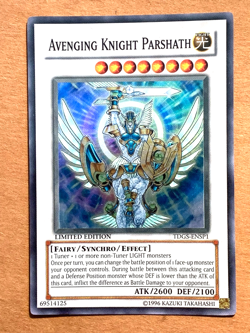 Yugioh Avenging Knight Parshath Limited Edition Super Rare TDGS-ENSP1 NM - Image 1