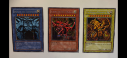 YU-GI-OH Egyptian God Cards Secret Rare GBI-001 GBI-002 GBI-003 set Holo - Image 1