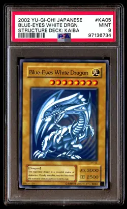 PSA 9 Blue Eyes White Dragon KA-05 Structure Deck Kaiba English Card 2002 Graded - Image 1