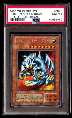 PSA 8 NM Mint Blue-Eyes Toon Dragon PS-00 Pharaoh's Servant 2000 Japanese Graded - Image 1