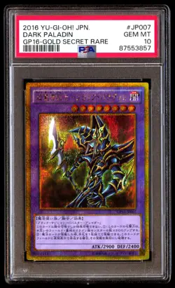 PSA 10 Gem Mint Dark Paladin GP16-JP007 Gold Secret Rare 2016 Japanese Graded - Image 1