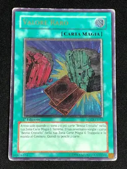 YUGIOH RARE VALUE FOTB-EN033 1ST ULTIMATE PLAY/ EDGE-WEAR ITALIAN - Image 1