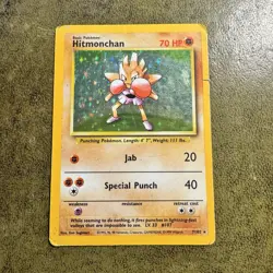 Pokemon TCG Hitmonchan Holo Card Base Set 7/102 HP Condition - Image 1