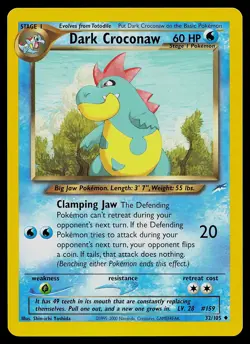 Pokemon Card - Dark Croconaw Neo Destiny 32/105 Uncommon Non Holo - Image 1