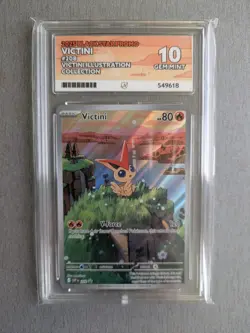 Pokemon TCG Graded Card Victini SVP 208 Promo Ace Gem Mint 10 Illustration - Image 1