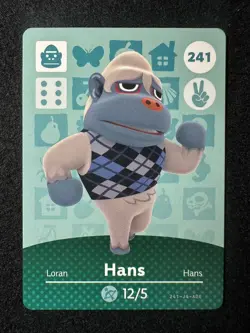 Hans #241 Animal Crossing Amiibo Card Series 3 Authentic +Tracking# - Image 1