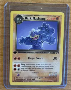 Pokemon Card - Dark Machamp Team Rocket 27/82 Rare 1st Edition NM-OR BETTER - Image 1