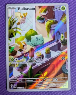 Pokemon TCG Bulbasaur Stellar Crown Illustration Holo Card 143/142 - Image 1