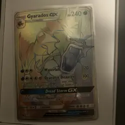 Pokemon Gyarados GX Full Art Rainbow Secret Rare Card 112/111 Crimson Invasion - Image 1