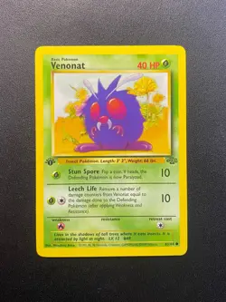 Venonat 63/64 1st Edition Pokemon Card Jungle Common WOTC NM - Image 1