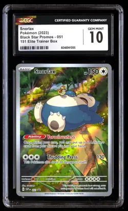 CGC 10 Snorlax 051 Pokemon 151 ETB Promo IR SV 2023 Graded Card - Image 1