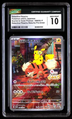 CGC 10 Gem Mint Detective Pikachu 098/SV-P Pre-order 2023 Japanese Graded Card - Image 1