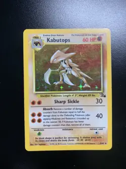 Pokemon TCG Kabutops Holo Rare Card 9/62 Fossil Unlimited 1999 LP-MP - Image 1