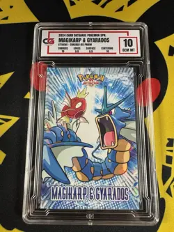 Gyarados & Magikarp Pokemon Cracked Ice Data Card Peru CG Gem Mint 10 Low Pop!!! - Image 1