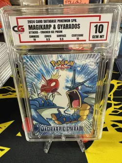 Gyarados & Magikarp Pokemon Cracked Ice Data Card Peru CG Gem Mint 10 Low Pop!!! - Image 2