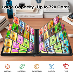 Trading Card Binder, 12 Pocket Card Album Folder Hold up to 720 Cards, Premium a - Image 5