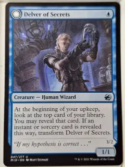 Delver of Secrets - Innistrad: Midnight Hunt - Magic the Gathering MTG Nice! - Image 1