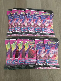 Pokemon TCG - Fusion Strike Sealed Sleeved Booster Packs - Lot of 12 Gengar Mew - Image 1