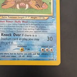 Pokemon Vintage Non-holo Rare Light Piloswine Neo Destiny 26/105 WotC - Image 4