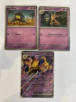 Pokemon 151 - Abra 063 Kadabra 064/165 Alakazam ex SVP 050 - Cosmos Holo Promos - Image 1
