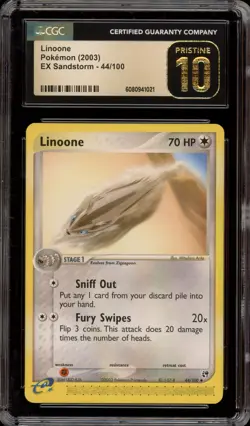 Pokemon Linoone EX Sandstorm #44 CGC 10 Pristine - Image 1