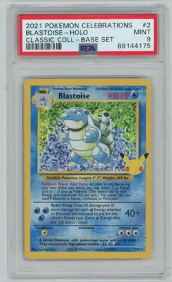 2021 Pokemon Celebrations Blastoise Holo Classic Collection Base Set #2 PSA 9 - Image 1