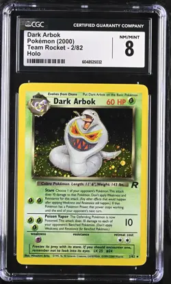 Pokemon Team Rocket DARK ARBOK Holo CGC 8 (5032) Graded Power - Image 1