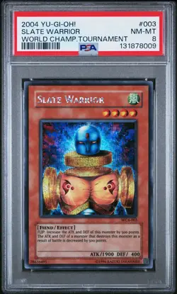 2004 Yu-Gi-Oh! Slate Warrior WC4 Limited Edition Secret Rare PSA 8 - Image 1