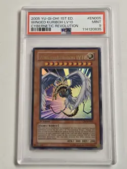 PSA 9 Winged Kuriboh LV10 CRV-EN005 1st Edition Cybernetic Revolution Yugioh - Image 1