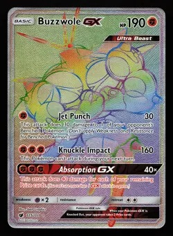 Buzzwole GX 115/111 Secret Rare Crimson Invasion Pokemon Card - Image 1
