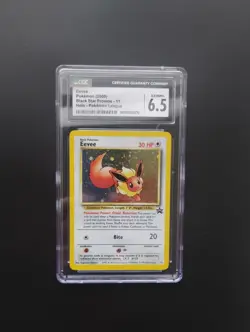 Eevee No 11 Holo Black Star Promo SWIRL CGC 6.5 Graded Vintage WOTC Pokemon Card - Image 1