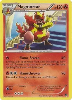 Magmortar 21/124 - Pokemon Dragons Exalted Rare Card - Image 1