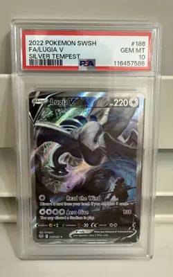 Pokemon Lugia v Alt Art TCG Card 186/195 Silver Tempest SWSH Ultra Rare PSA 10 - Image 1