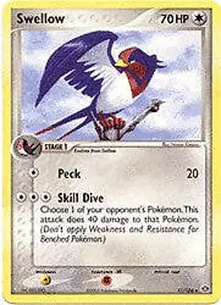 Pokemon EX Emerald 41/106 Card - Swellow - Image 1