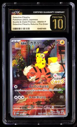CGC 10 PRISTINE Detective Pikachu 098/SV-P Pre-order 2023 Japanese Graded Card - Image 1