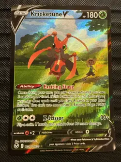 Kricketune V TG12/TG30 Trainer Gallery Ultra Rare Chilling Reign Pokemon Card NM - Image 1