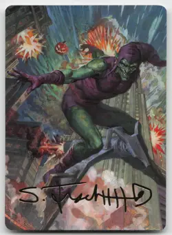 Green Goblin Art Card (Gold-Stamped Signature) S Art Series Spiderman 26/54 - Image 1