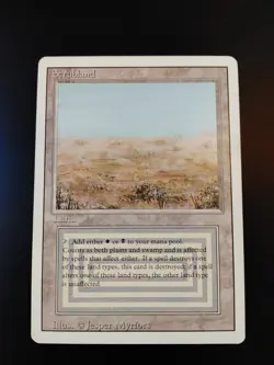 Scrubland - Dual Land - Revised - MTG Magic the Gathering - Very Good VG - Image 1