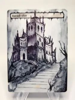 Hand Painted Altered Art - Barad-dur MTG - HAND PAINTED - LOTR - Gathering - Image 1