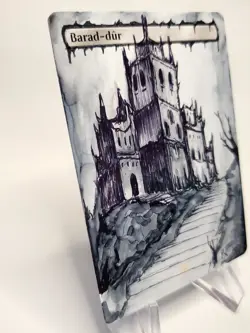 Hand Painted Altered Art - Barad-dur MTG - HAND PAINTED - LOTR - Gathering - Image 3