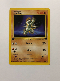 Pokemon Card 1st Edition Team Rocket Machop 59/82 Near Mint - Image 1