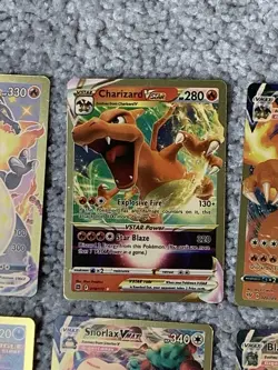 Pokemon Set of 15 Charizard,Gengar,Rayquaza,Blastoise&More Gold Foil Fan Art NM - Image 3