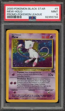 Pokemon Mew League Black Star Holo Promo #9 PSA 9 Mint - Image 1